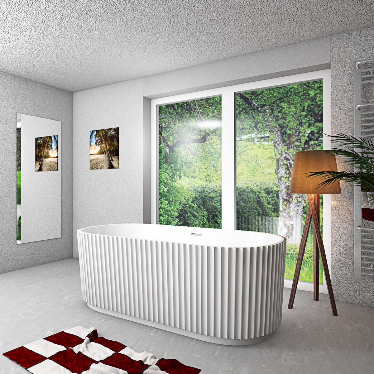 FREISTEHENDE Badewanne Wanne F08 170x80cm - Weiß, Glas/Kunststoff (80/58/170cm) - AcquaVapore by Sandra Jentho