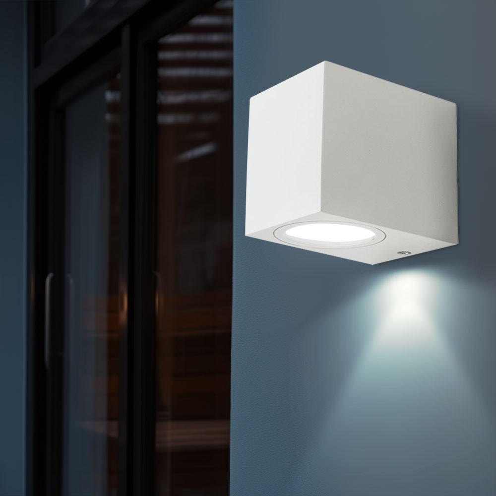 LED WANDLEUCHTE Aluminium Weiß - Weiß, Metall (9.2/6.8/8cm)