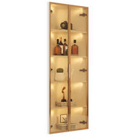 HIGHBOARD 62/35/160 cm in Weiß mit LED-Beleuchtung und Sicherheitsglas - Weiß, Holzwerkstoff (62/160/35cm) - Flora Grace