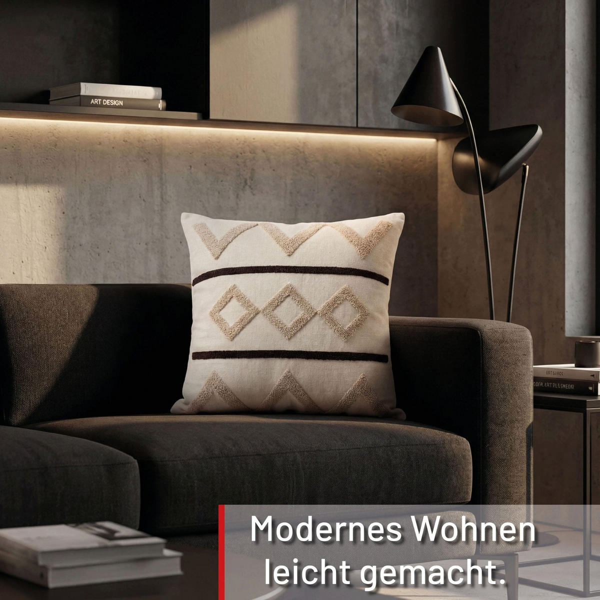 DEKOKISSEN Tribal Pattern Beige 45x45 cm mit Füllung - Beige, Textil (45/45cm) - Deco-Raum