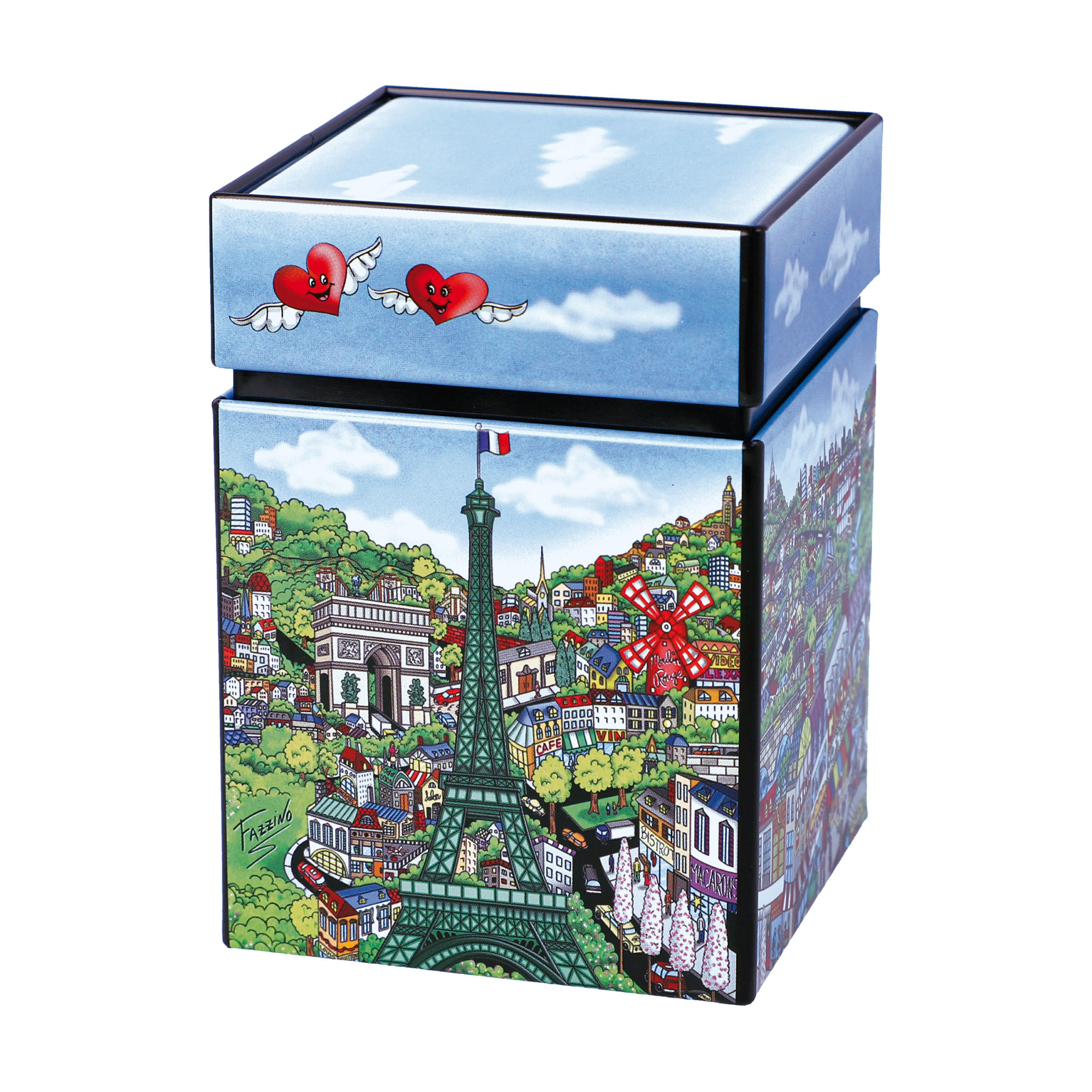 TEEDOSE Fazzino Come visit me in Paris, Metall, Bunt, 600 ml - Multicolor, Metall (7.5/11/7.5cm) - Goebel