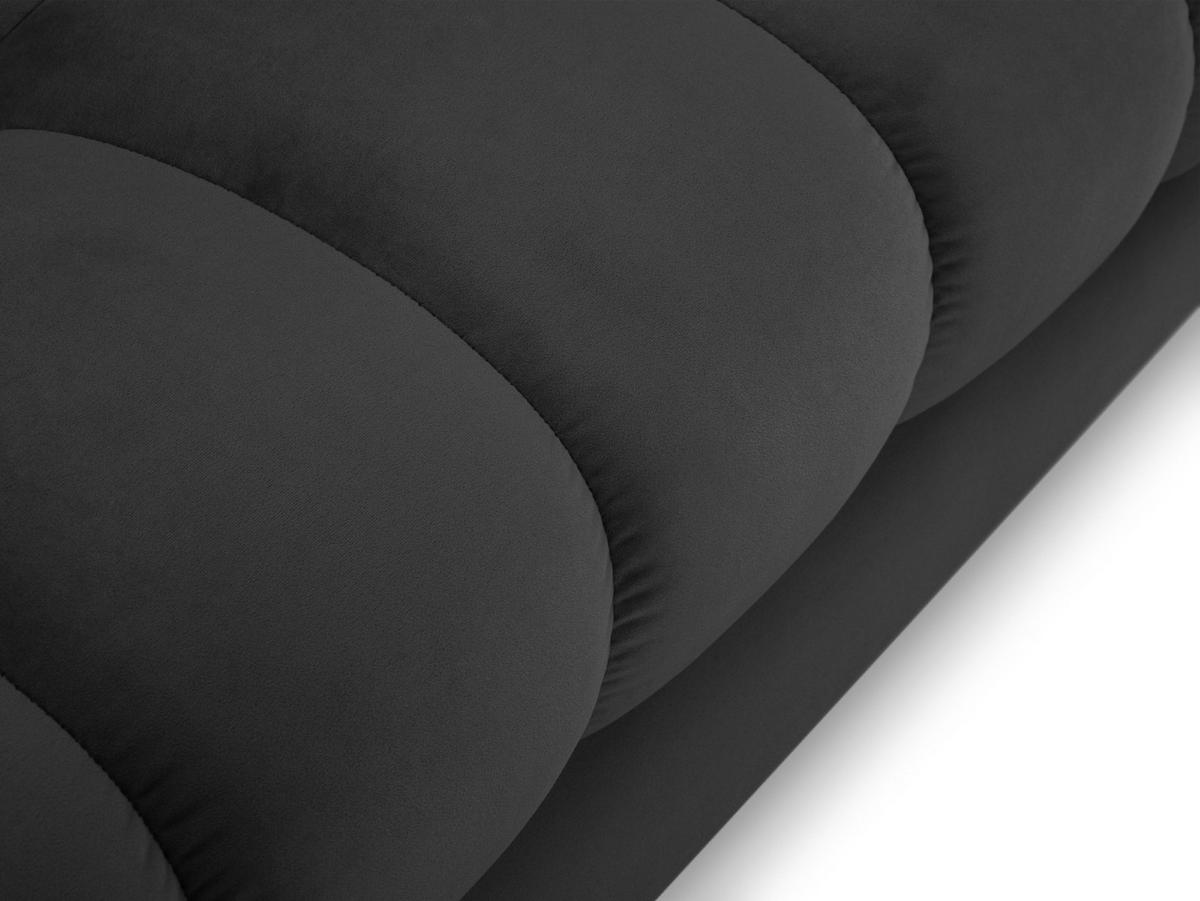 ECKSOFA links Mamaia aus Samt dunkelgrau 5 Sitzplätze - Dunkelgrau, Textil (185/293cm) - Micadoni