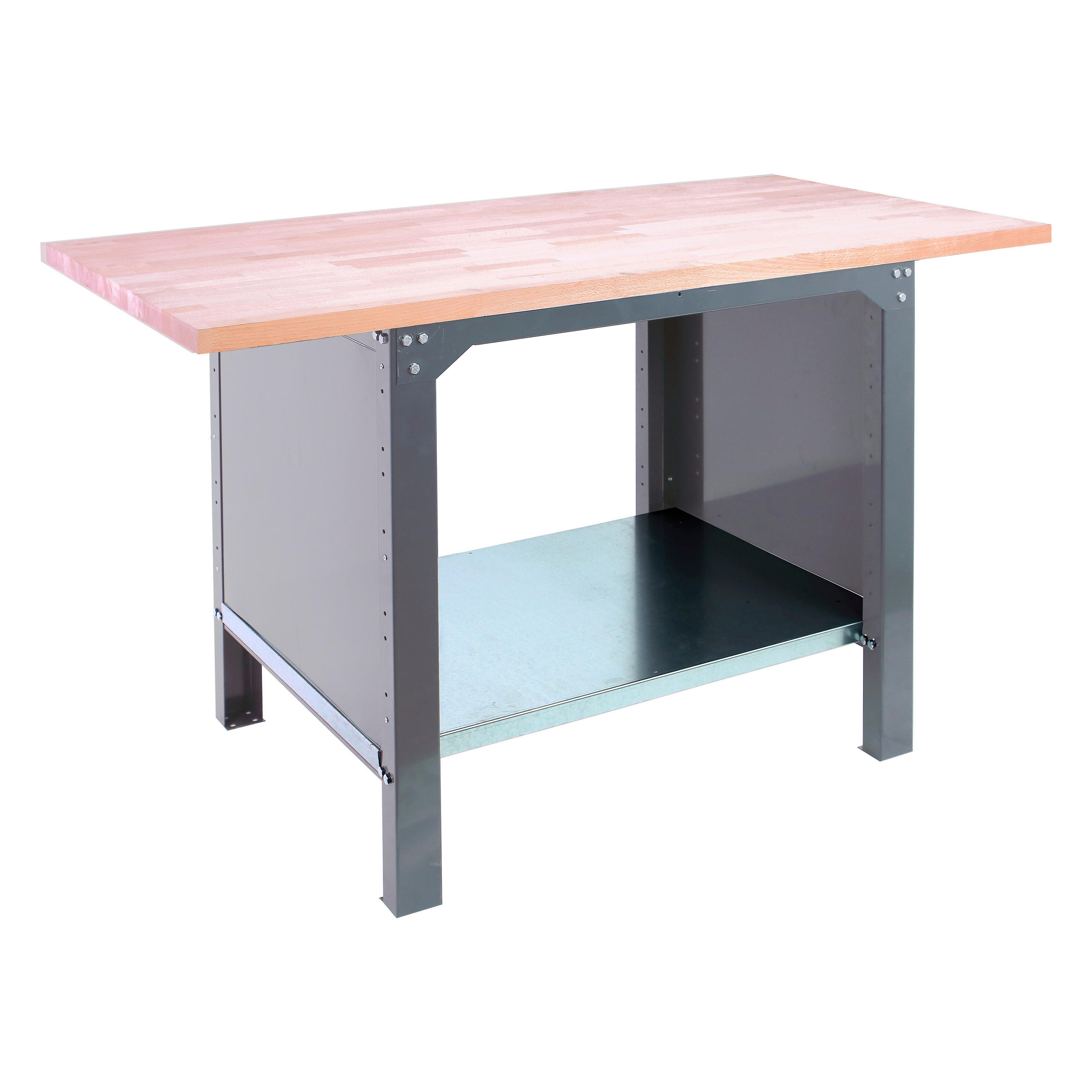 WERKBANK Buffalo Wood HxBxT 86,5 x 180 x 75 cm Traglast 1000 kg Grau - Grau, Metall (180/86.5/75cm) - PROREGAL