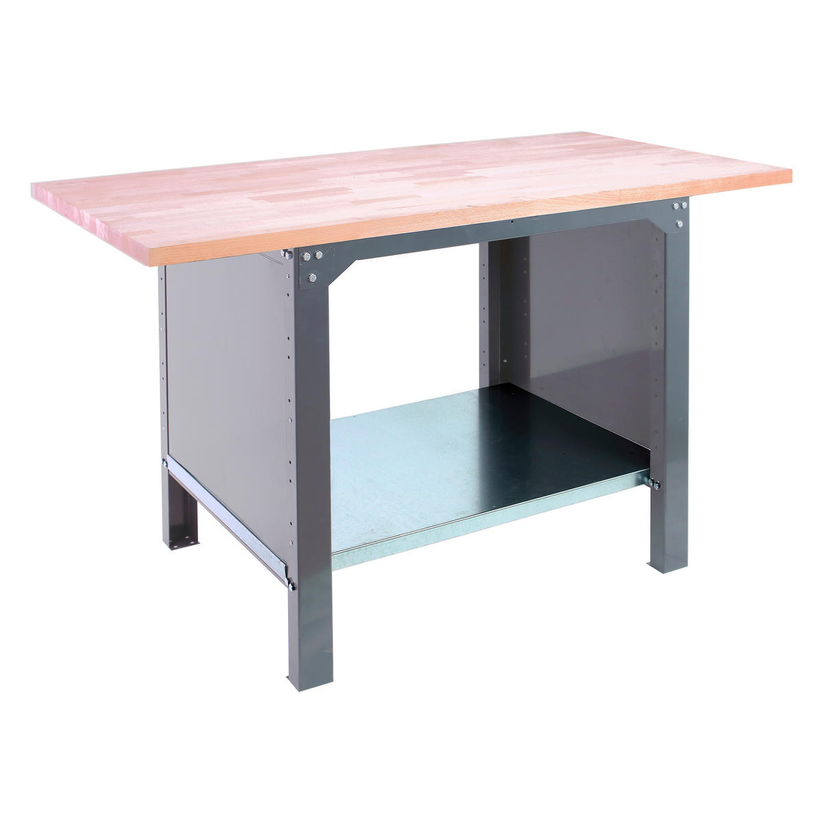 WERKBANK Buffalo Wood HxBxT 86,5 x 180 x 75 cm Traglast 1000 kg Grau - Grau, Metall (180/86.5/75cm) - PROREGAL