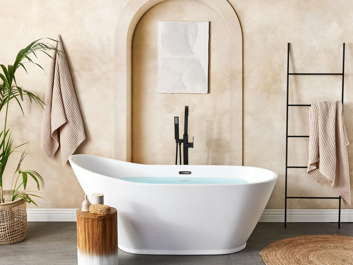 BADEWANNE FREISTEHEND 75x170x73 cm weiß Londrina - Weiß, Kunststoff (75/73/170cm) - Beliani