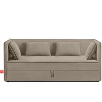 JUGENDBETT ROTI Einzelbett mit Bettkasten, 90x200cm, Bett mit Bonellmatratze, mit Rückenlehne - Beige/Schwarz, Holz/Holzwerkstoff (92/200cm) - KONSIMO®