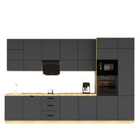 KÜCHENZEILE 400 cm - Langen KL21-M400 - in Grau / Matt - Grau, Holz (400/212/58cm)