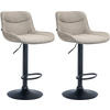 BARHOCKER 2er Set Stoff taupe - Taupe/Schwarz, Textil/Metall (49/85/51cm) - CLP