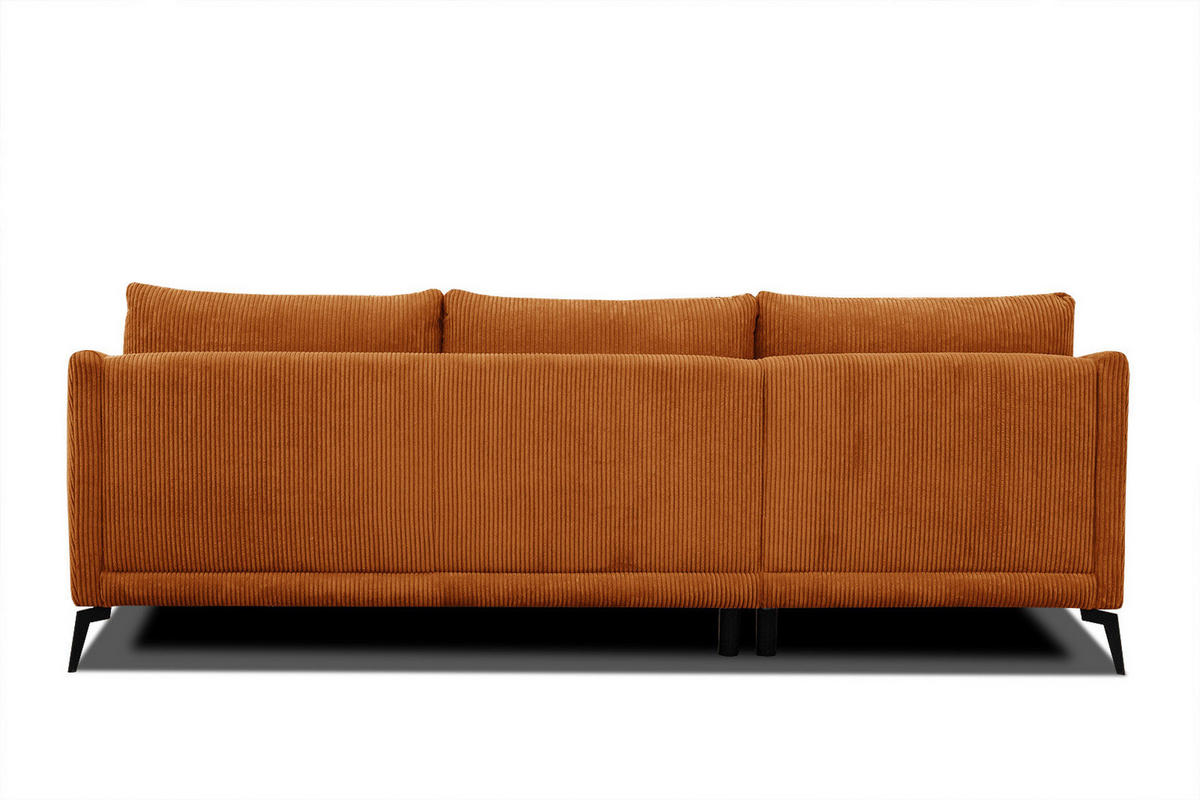 ECKSOFA VILT 4-Sitzer, orange - Schwarz/Orange, Holzwerkstoff/Textil (156/255cm) - Courtois Laville