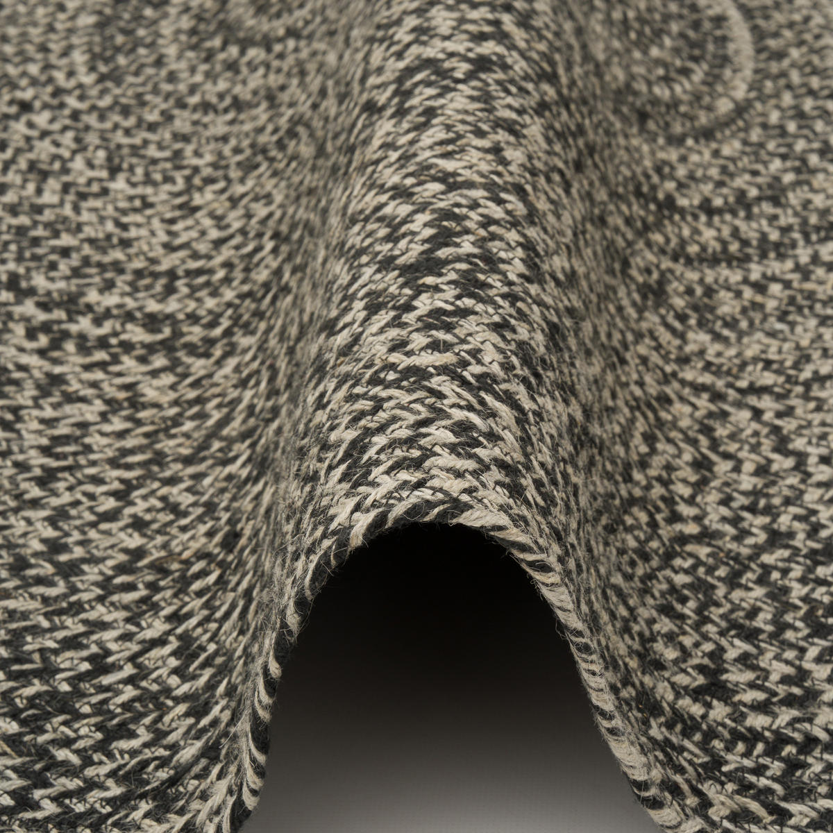 NATURFASER TEPPICH HANDGEFERTIGT JUTE KAYA RUND - Anthrazit, Textil (120/120cm) - Pergamon