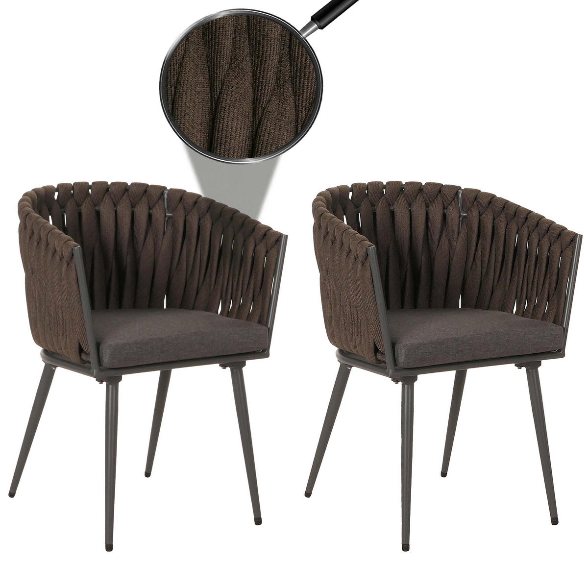 GARTENSTUHL Braun - Braun, Textil (61/82/57cm) - MCW