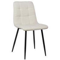 ESSZIMMERSTUHL Till Stoff, Gestell Metall matt Schwarz Creme - Schwarz/Naturfarben, Textil/Metall (45/88/52cm) - TPFLiving