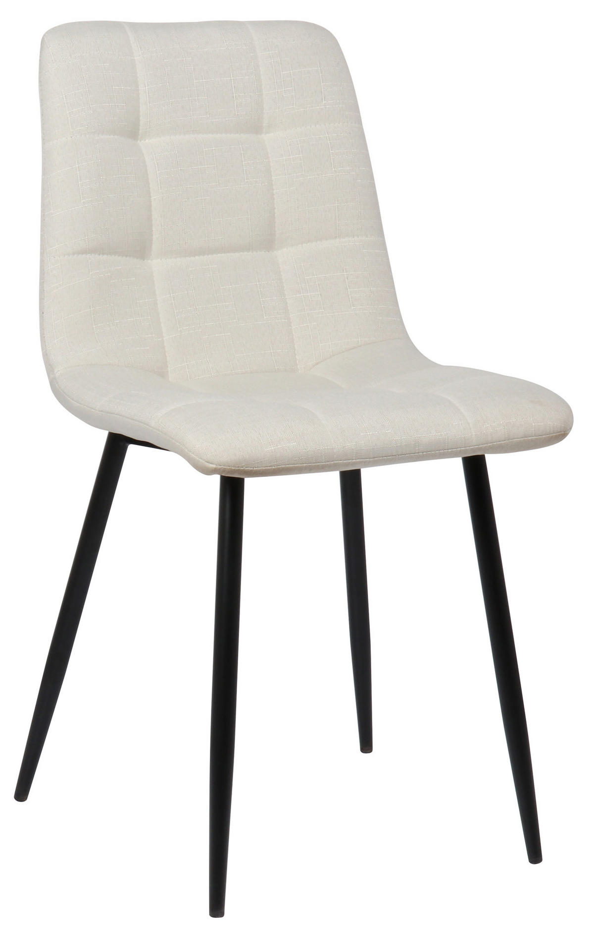 ESSZIMMERSTUHL Till Stoff, Gestell Metall matt Schwarz Creme - Schwarz/Naturfarben, Textil/Metall (45/88/52cm) - TPFLiving