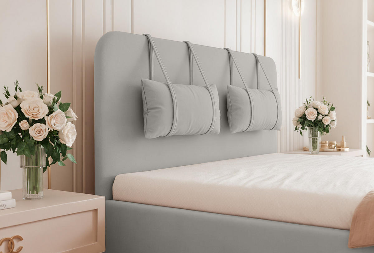 POLSTERBETT Rexal 140x200 cm, Grau - Grau, Textil (200/140cm) - Fedve