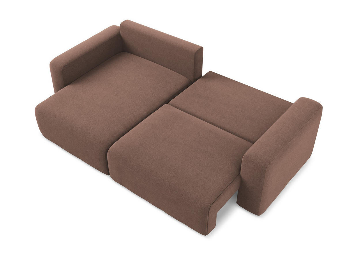 ECKSOFA mit Schlaffunktion links Strukturstoff Stoff Pink - Pink/Hellrosa, Kunststoff/Textil (149/244cm) - Makamii