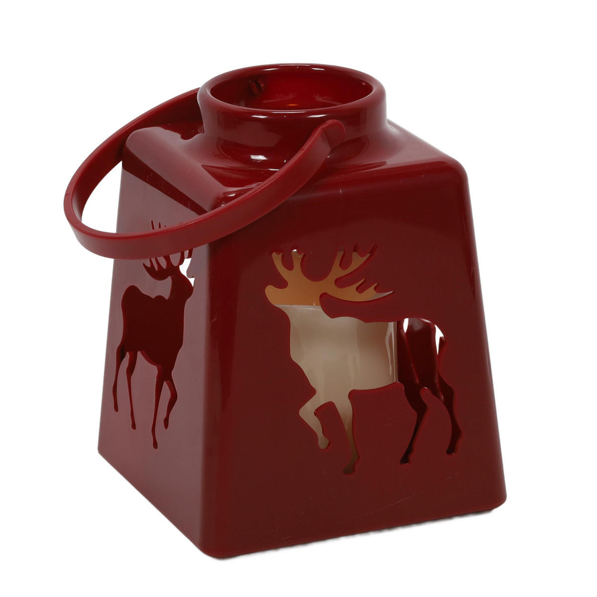 WEIHNACHTSLATERNE LED-Kerze 14 cm - Rot, Kunststoff (10.5/10.5/13.5cm) - Home Styling Collection