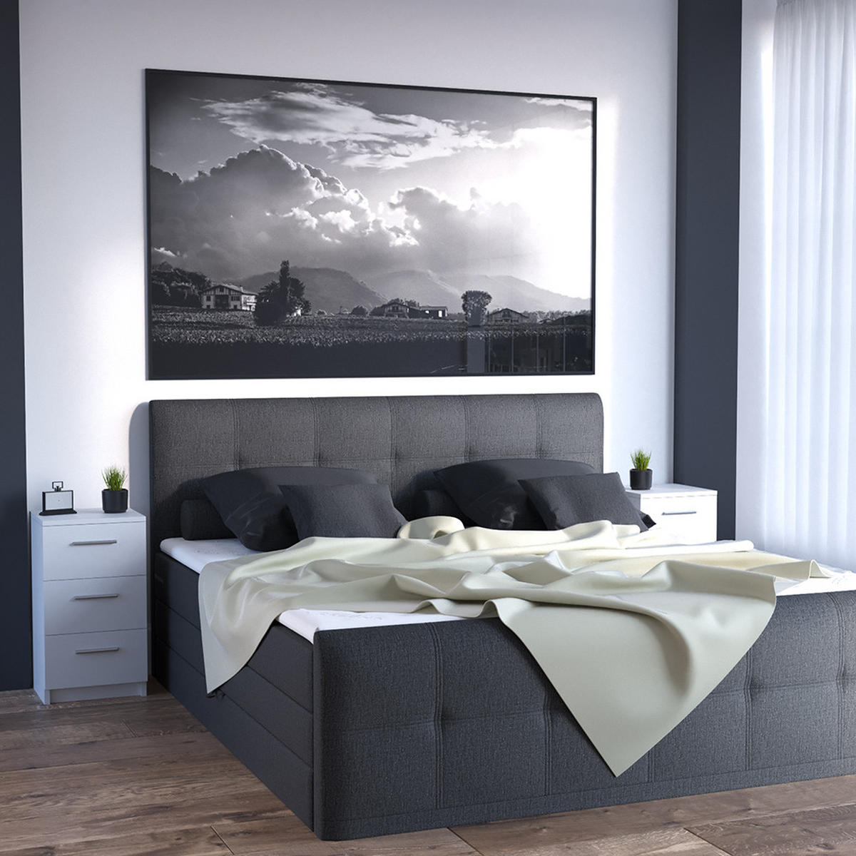 NACHTTISCH Weiß 38 x 66 cm 2er Set - Weiß, Holzwerkstoff (38/66/35cm) - Vicco