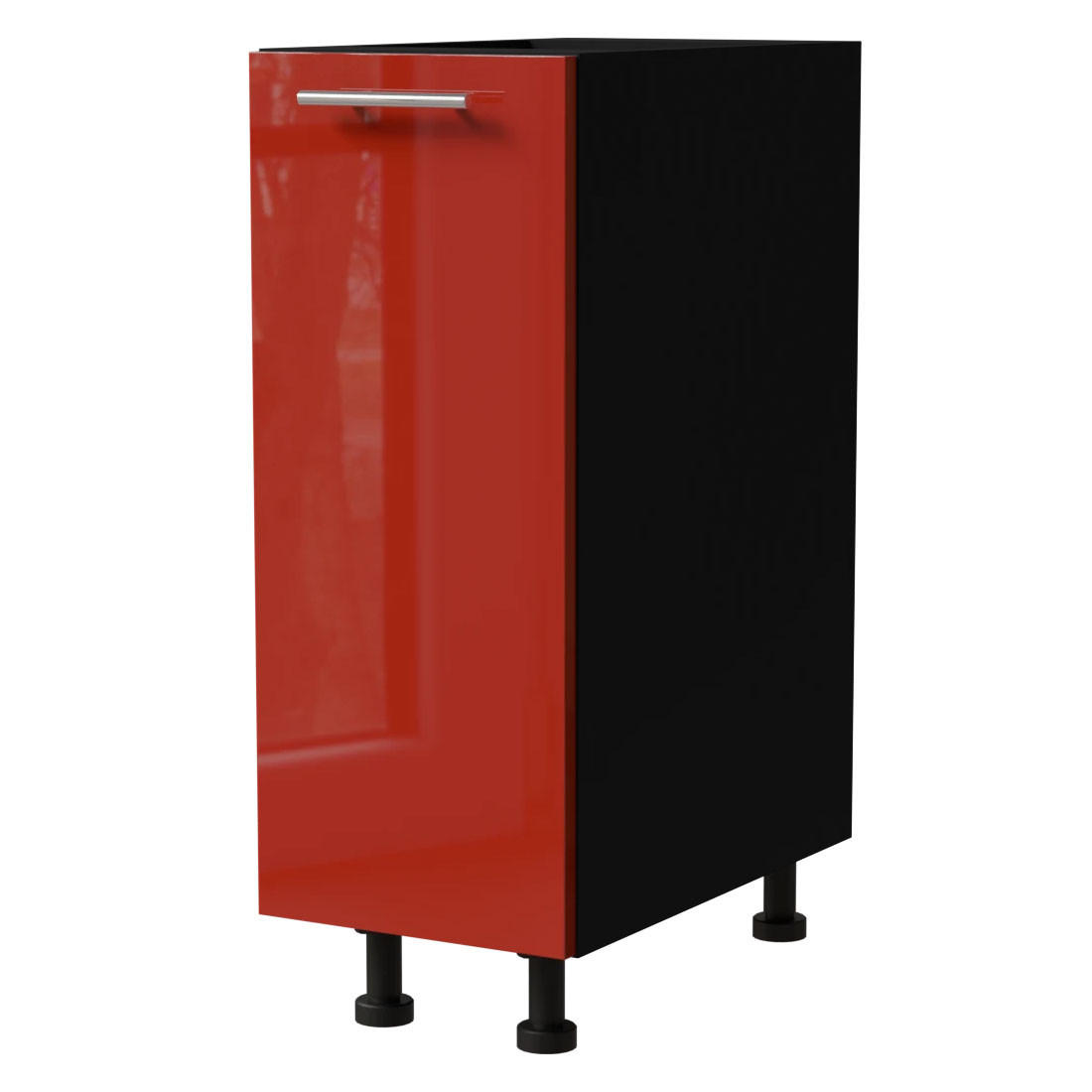 Feldmann-Wohnen Unterschrank Rot, Schwarz 30x82x50 cm