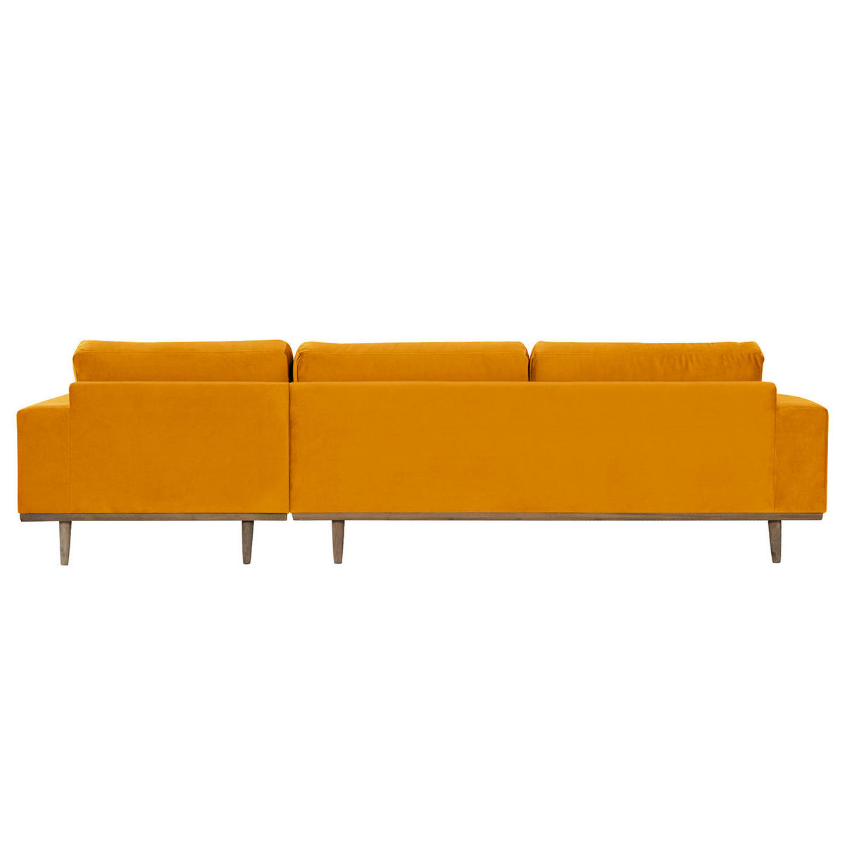 ECKSOFA mit Longchair - Eichefarben/Gelb, Eichenholz/Textil (281/153cm) - home24