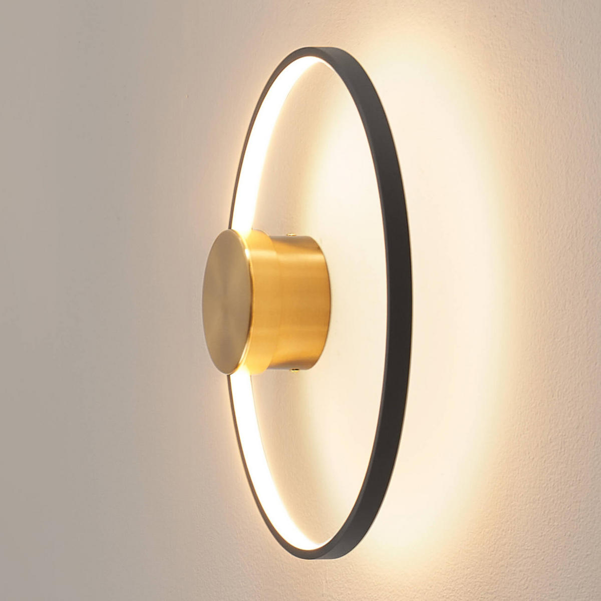 WANDLEUCHTE Alisa, Schwarz und gold, 44cm - Goldfarben, Metall (44/6/44cm) - KOSILUM