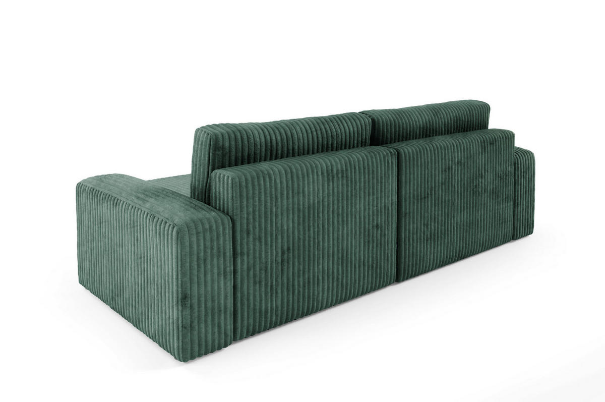 ECKSOFA mit Schlaffunktion Cord Grün - Grün, Textil (244/149cm) - Furnisell