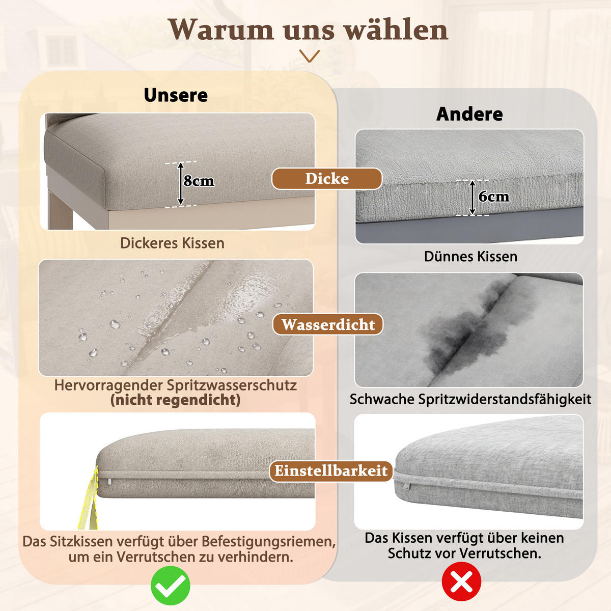 LOUNGESET Modular 5-6 Personen Beige Mit Verstellbaren Füßen - Beige, Metall - FLIEKS