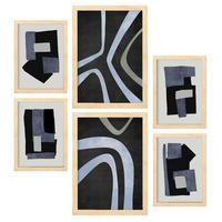 POSTER Set Mit 6 Wiegenschläge A3 & A4 Rahmen Aus Hellem Holz - Beige, Papier (29/3cm) - Nacnic