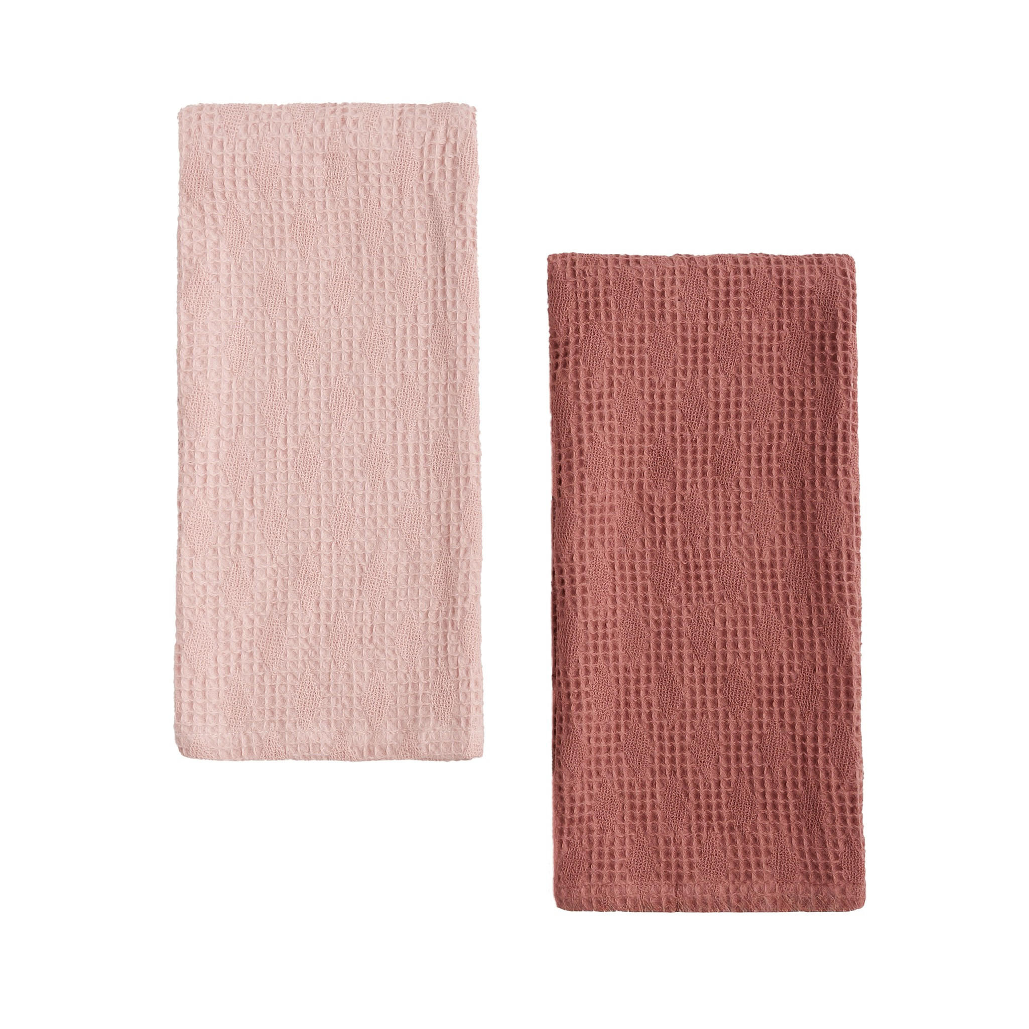 GESCHIRRTUCH-SET Disheri (2er-Set) - Hellrosa, Textil (45/65cm) - home&you