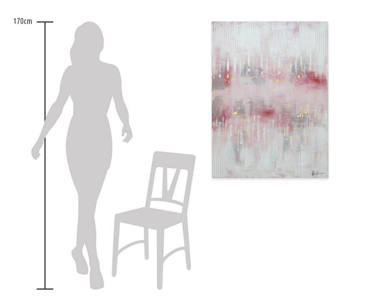 ACRYLBILD HANDGEMALT 75/100 cm - Pink, Holz/Textil (75/100cm) - KUNSTLOFT