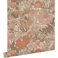 TAPETE Blumenmuster 50 x 900 cm - Terracotta, Papier (50/900cm) - ESTAhome