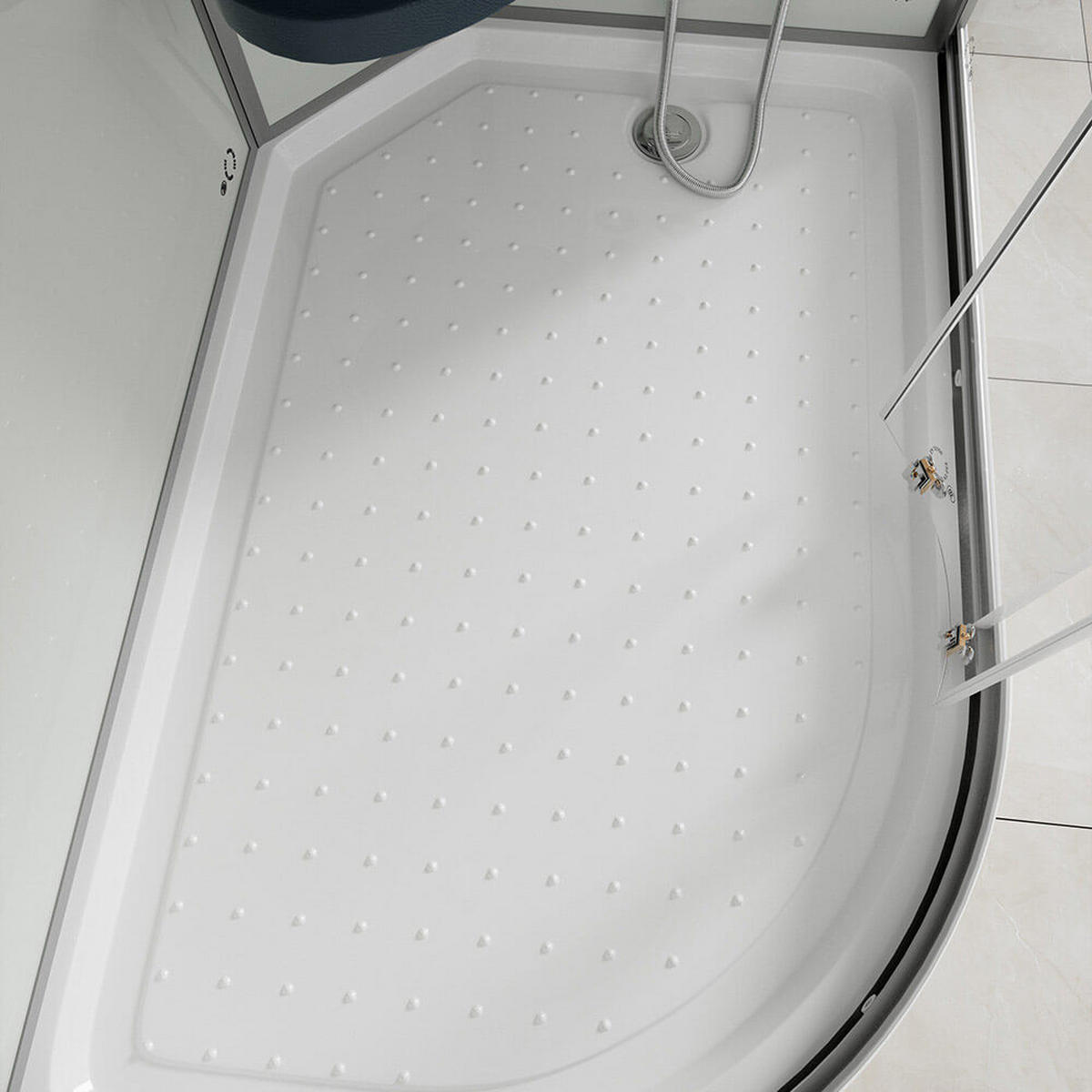 DAMPFDUSCHE WHITE PEARL - Weiß, 120 x 80 cm Links - Weiß, Glas (80cm) - Home Deluxe