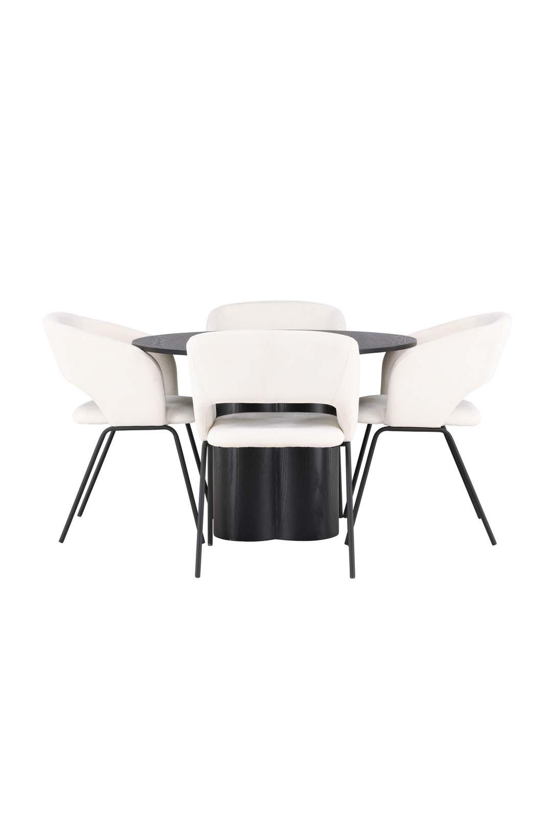 TISCHGRUPPE Schwarz - Schwarz, Holzwerkstoff (110/75/110cm) - ebuy24