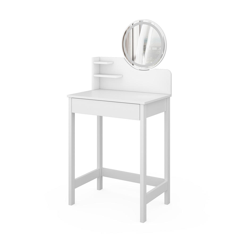 SCHMINKTISCH Surrey Weiß 60 cm mit LED-Spiegel - Weiß, Holzwerkstoff (60/127.5/40cm) - Vicco
