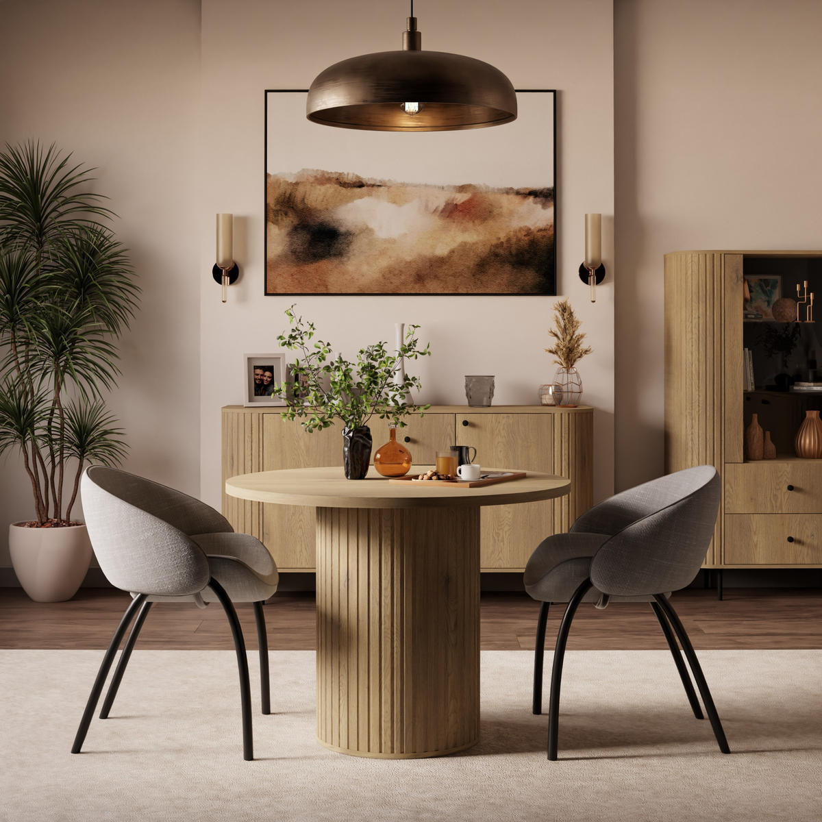 ESSTISCH BOLLA Ausziehbar 100 - 188 / 100 x 75 cm - Eichefarben/Eiche San Remo, Holz (100/100/75cm) - MASSENO