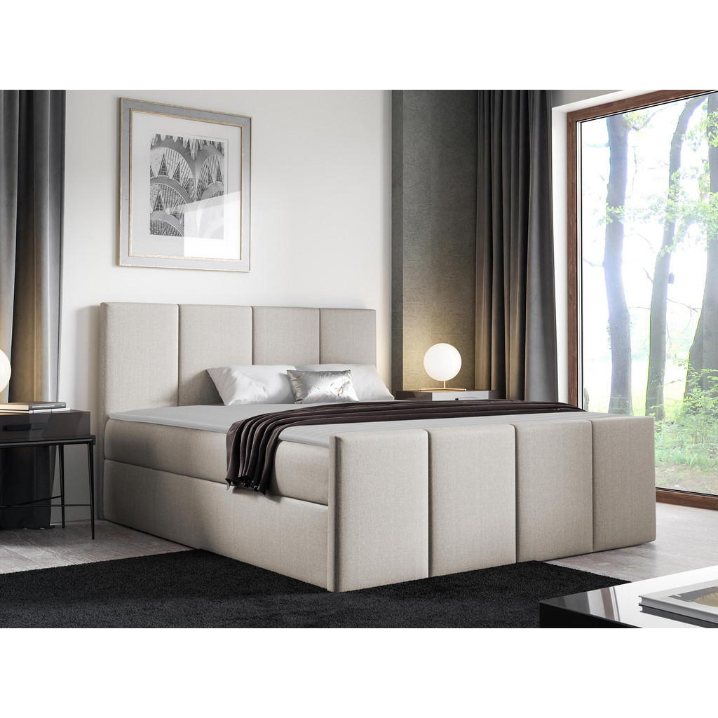 Thumbnail - Mirjan24 Boxbett, Creme, Holz, H3, 120x200 cm, Schlafzimmer, Betten, Boxspringbetten