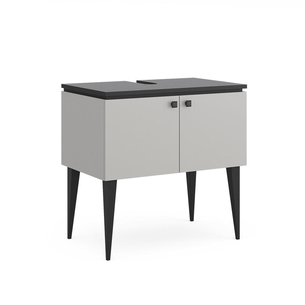WASCHBECKENUNTERSCHRANK Gerta Grau 80 x 79 cm mit Türen - Grau, Holzwerkstoff (80/79/50cm) - Vicco