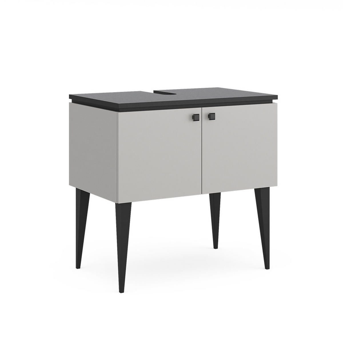 WASCHBECKENUNTERSCHRANK Gerta Grau 80 x 79 cm mit Türen - Grau, Holzwerkstoff (80/79/50cm) - Vicco