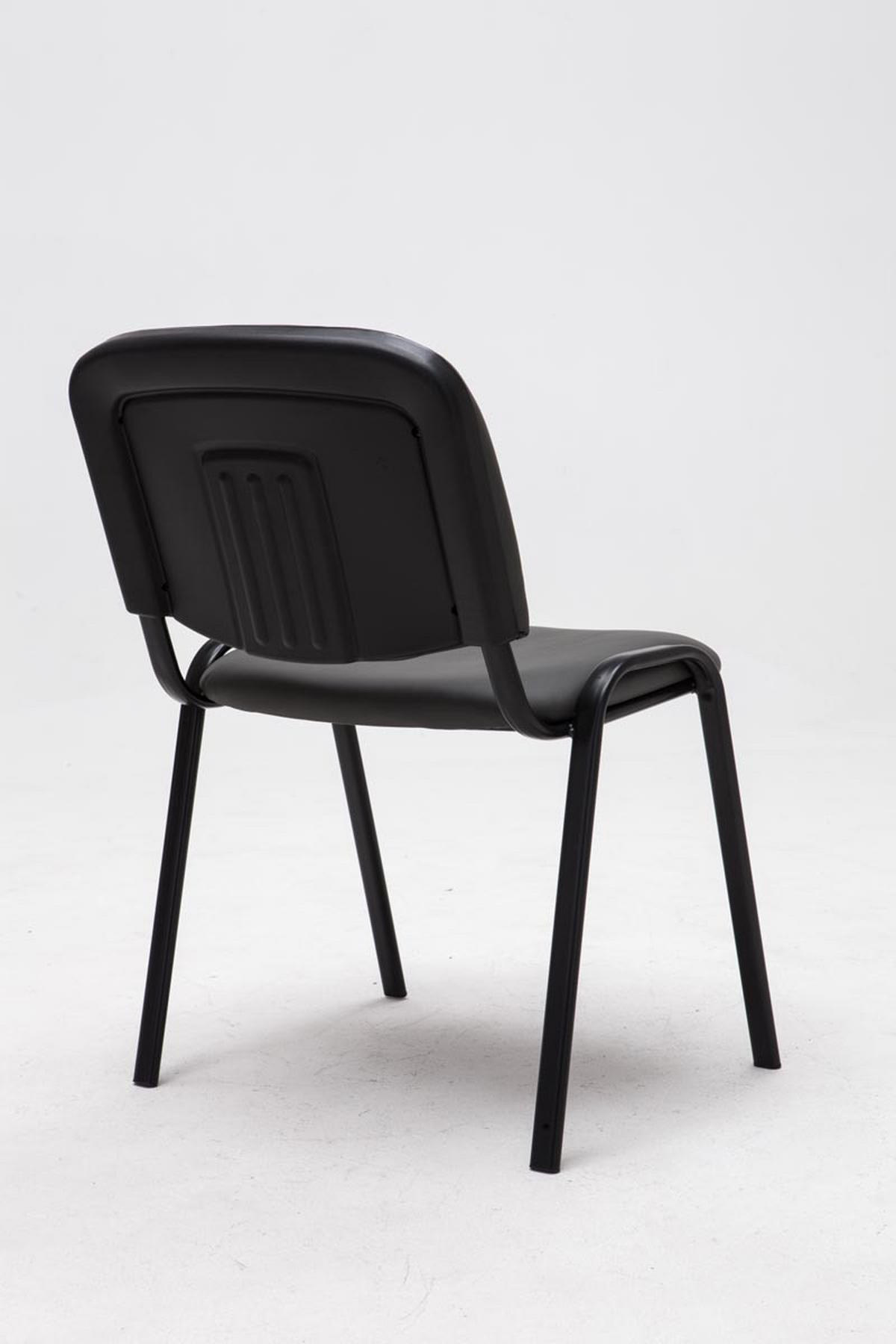 BESUCHERSTUHL Keen, Kunstleder mit Gestell Schwarz / Bezug Grau - Schwarz/Grau, Textil/Metall (54/79/48cm) - TPFLiving