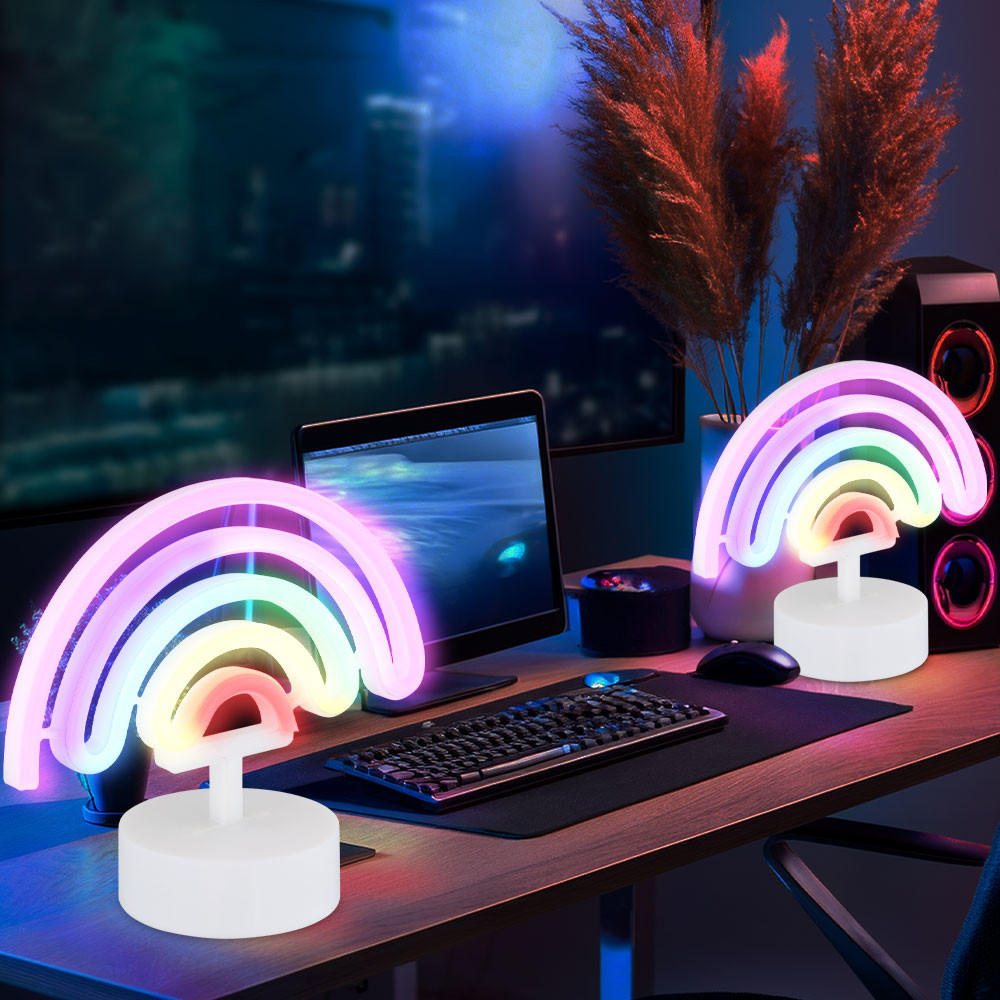 LED TISCHLEUCHTE Pelangi Weiß - Weiß, Kunststoff (22.5/10/19.5cm) - Globo Lighting