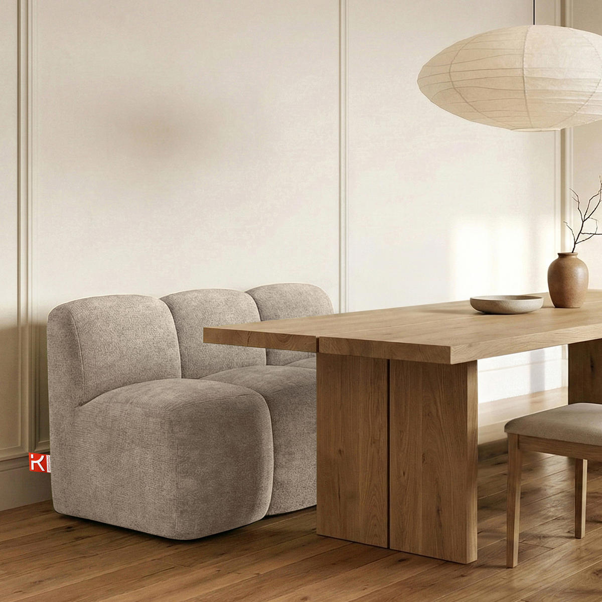 ESSZIMMERBANK BRESCO, Beige - Beige, Holz/Holzwerkstoff (123/80/72cm) - KONSIMO®