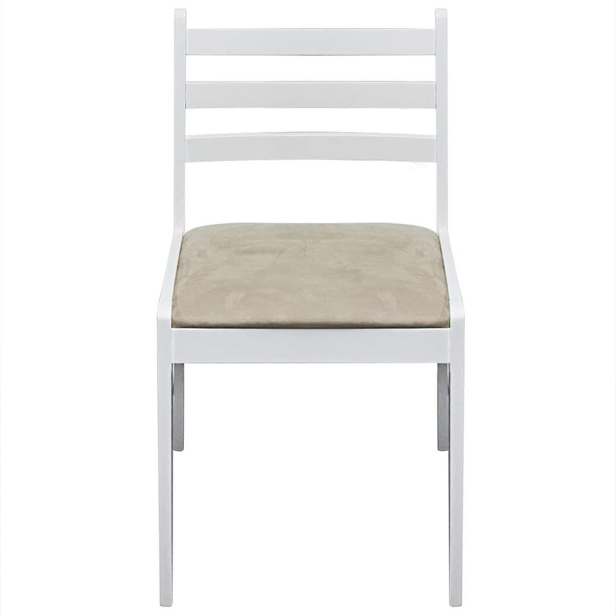 ESSZIMMERSTÜHLE 4 Stk. Weiß Massivholz Gummibaum und Samt 44*45*81cm - Weiß/Grau, Metall (44/81/45cm) - ZMH