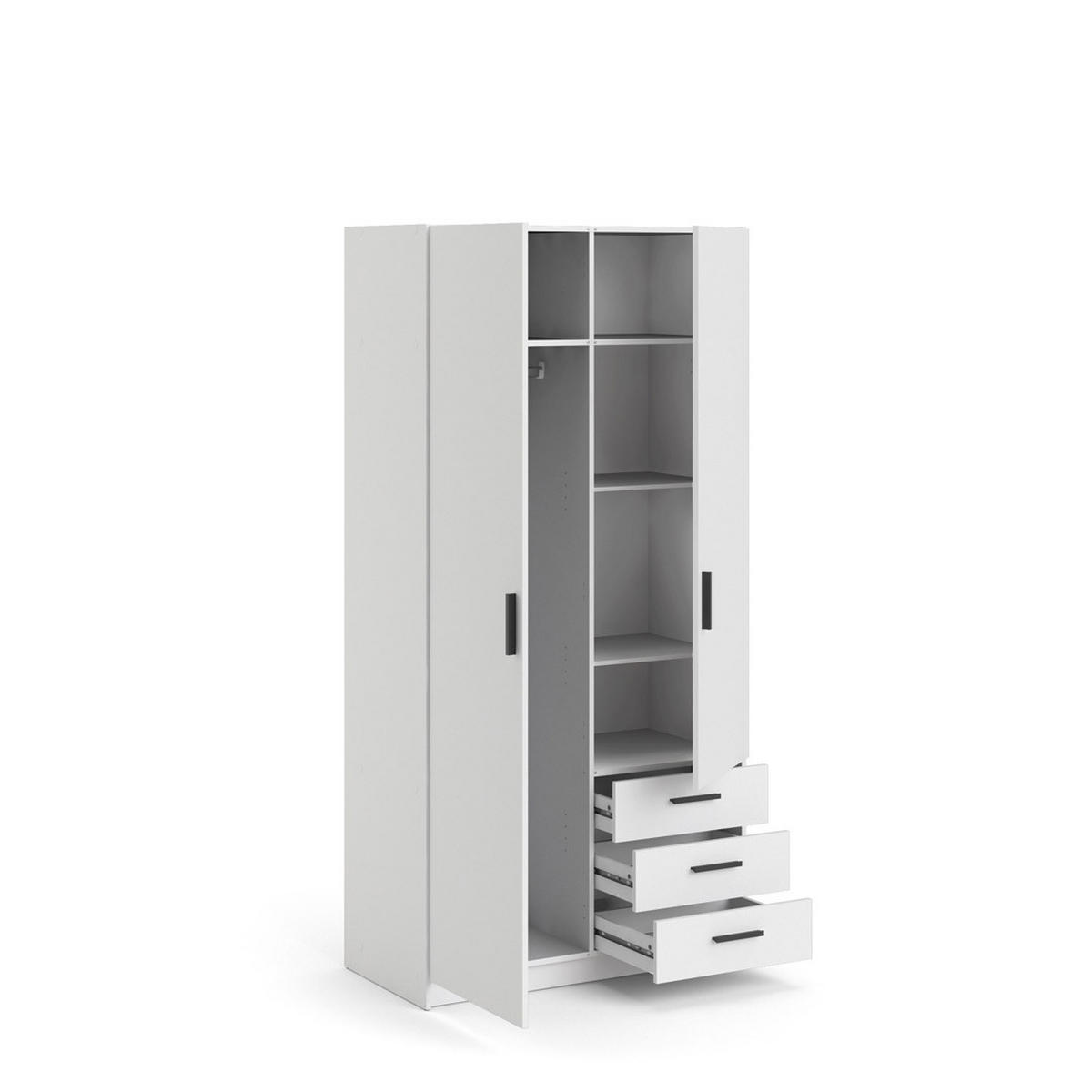 KLEIDERSCHRANK weiß - Weiß, Holzwerkstoff (99/201/50cm) - ebuy24