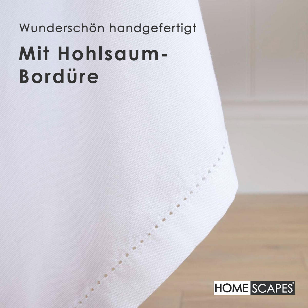 TISCHDECKE weiß 178/300 cm, 100% Baumwolle - Weiß, Textil (178/300cm) - Homescapes