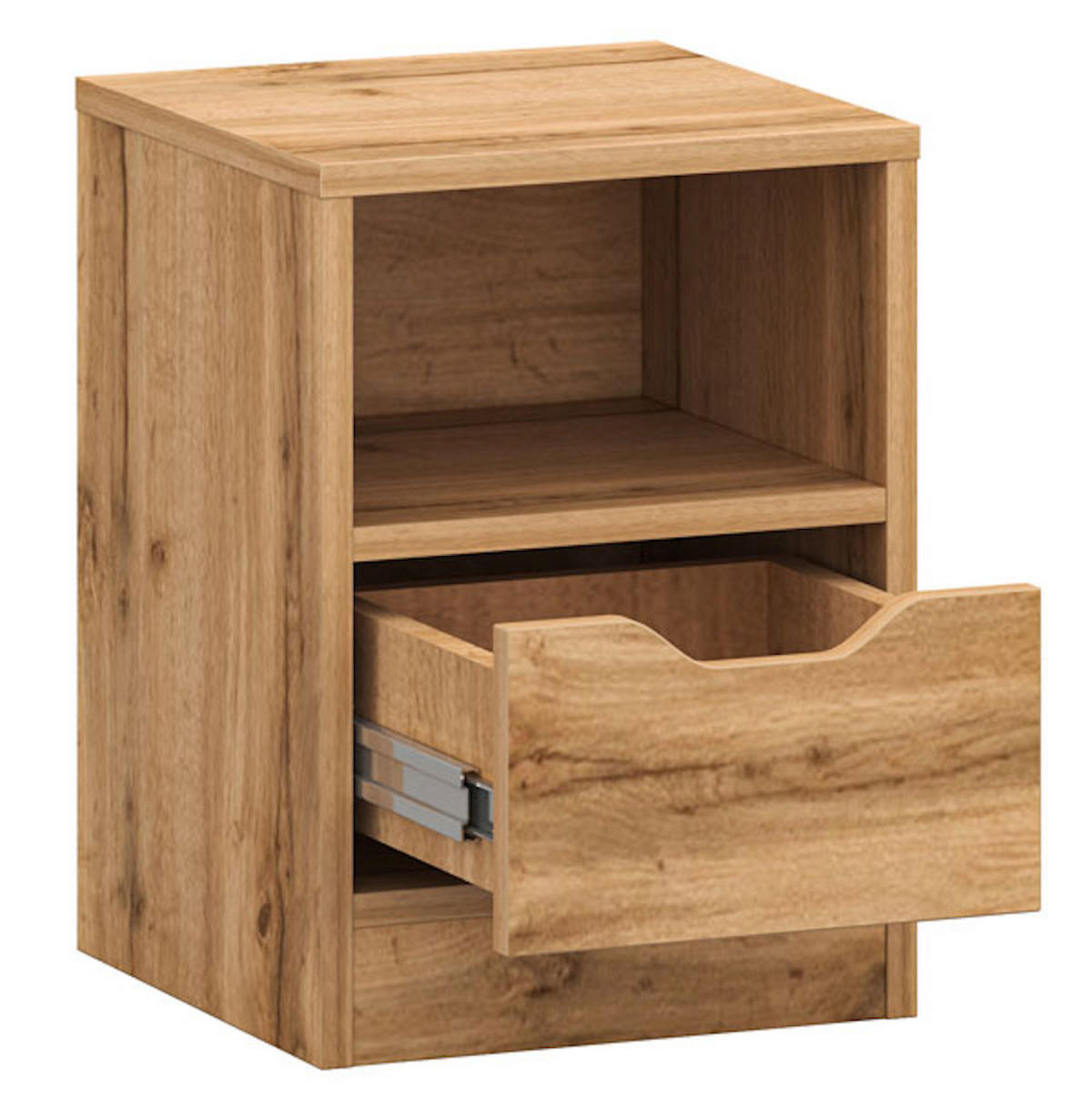 NACHTTISCH T02 Wotan Eiche 31 / 31 / 43cm - Braun, Holz/Holzwerkstoff (31/43/31cm) - Feldmann-Wohnen