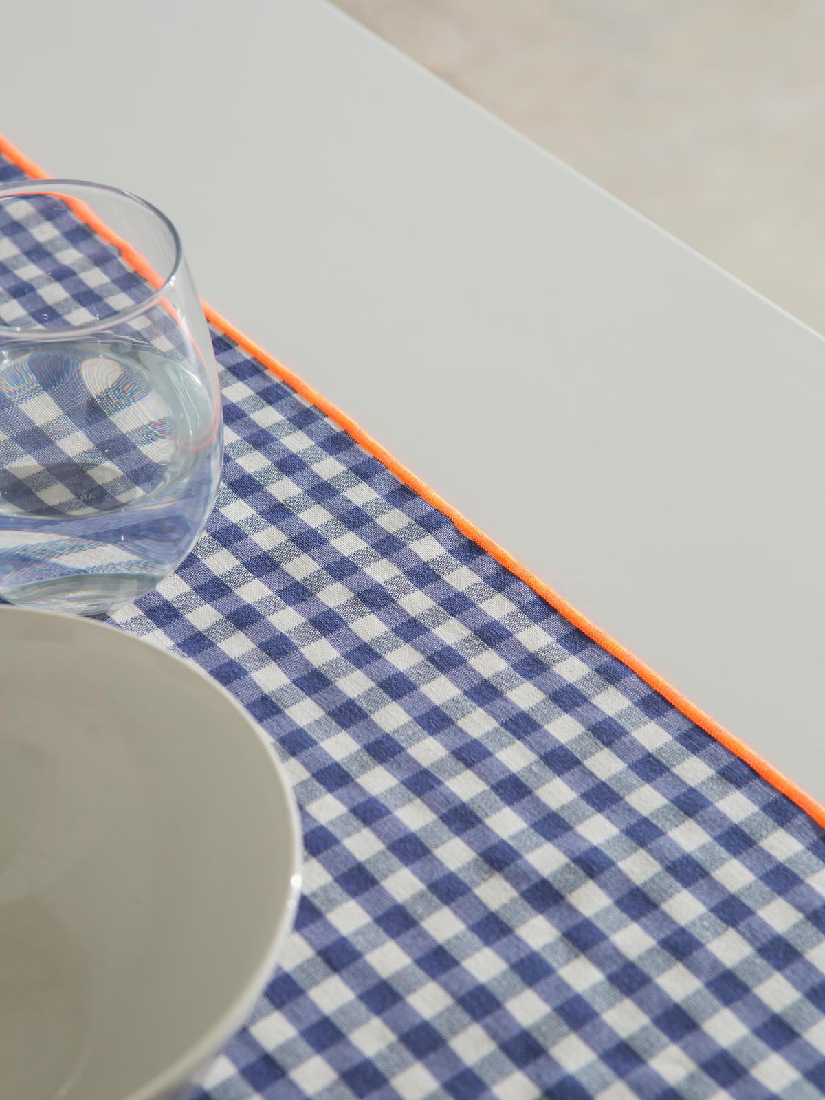 TISCHET 8-teilig, Baumwolle und PES (Polyester), navy und fluor SET FESTON - Blau, Textil (40/130cm) - RNT By Really Nice Things