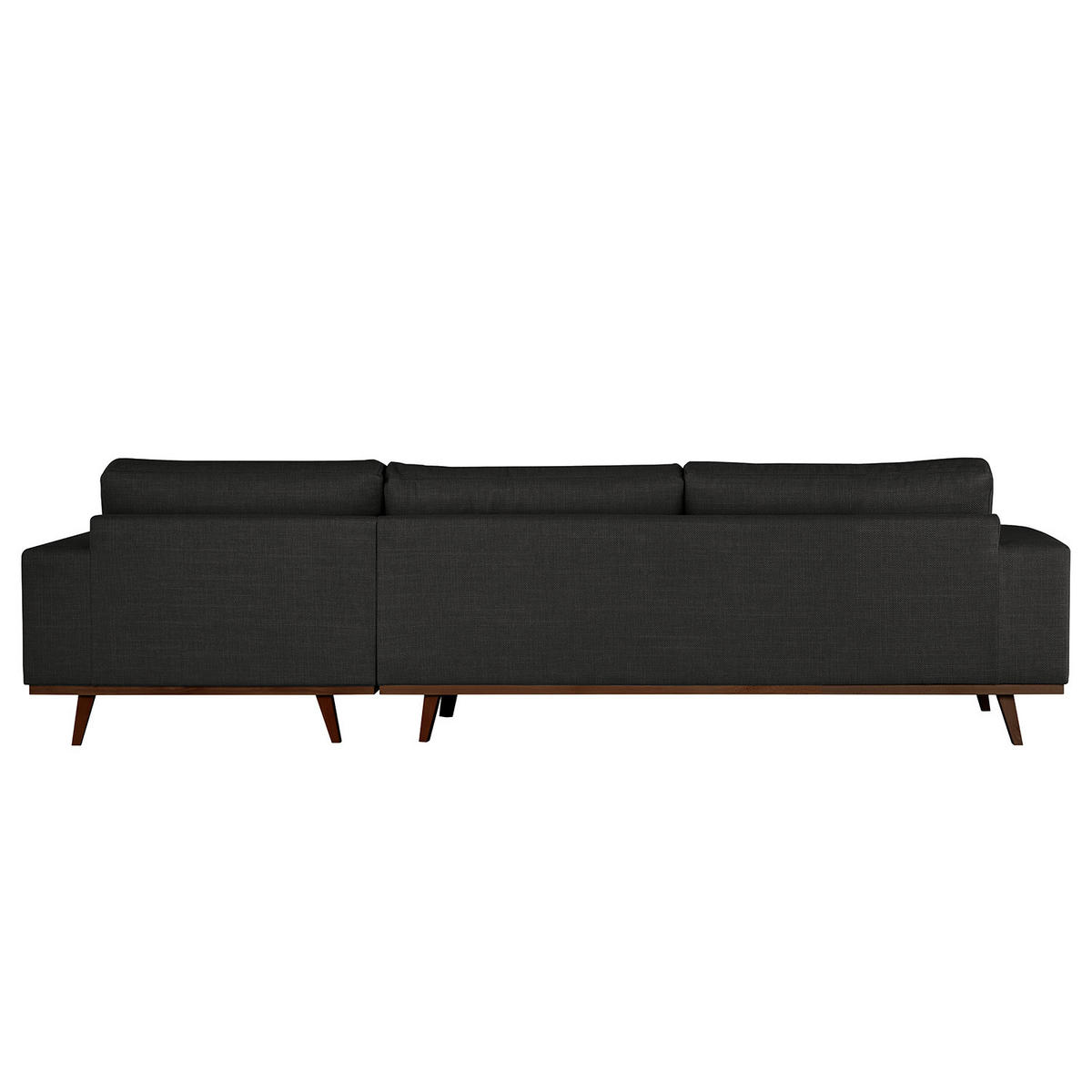 ECKSOFA mit Longchair - Buchefarben/Schwarz, Buchenholz/Textil (281/153cm) - home24