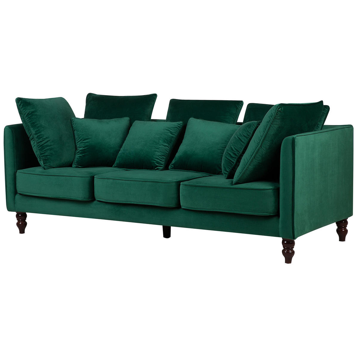 3-SITZER-SOFA Samtstoff Grün Fenstad - Hellgrün, Textil (200/97/95cm) - Beliani