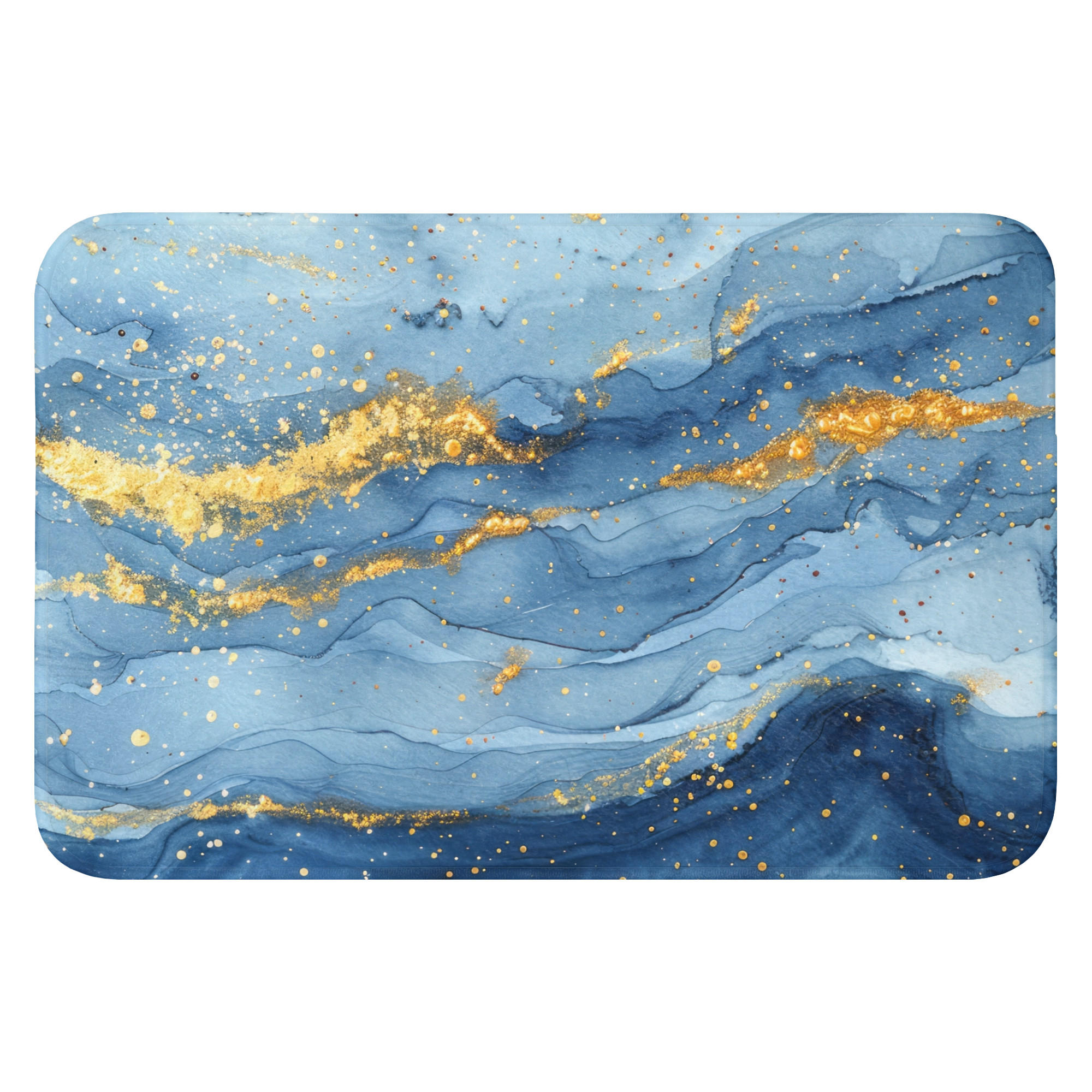 OnlyWow WC PŘEDLOŽKA Akvarel - modrá - umění - zlatá - luxusní - moderní 60x40 cm