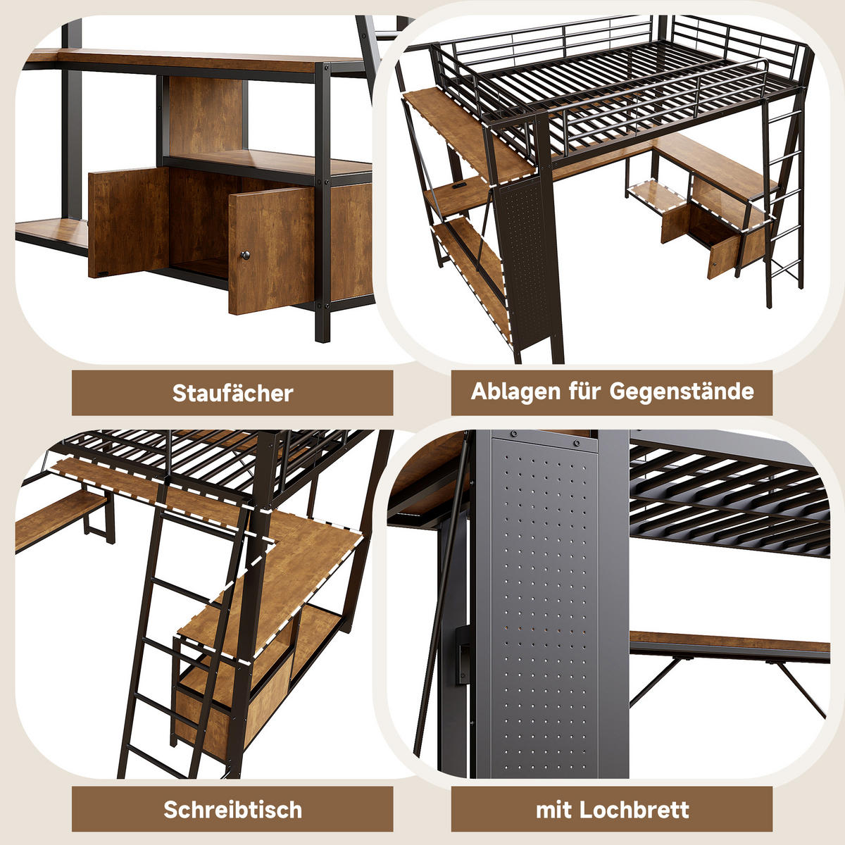 HOCHBETT Eisen 140/200 cm Schwarz - Schwarz, Metall - Raumix