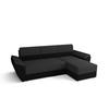 ECKSOFA L REBI L2 Rainbow 27/15 Rechts mit Schlaffunktion, Grau/Schwarz, L-Form - Schwarz/Grau, Textil (251/140cm)